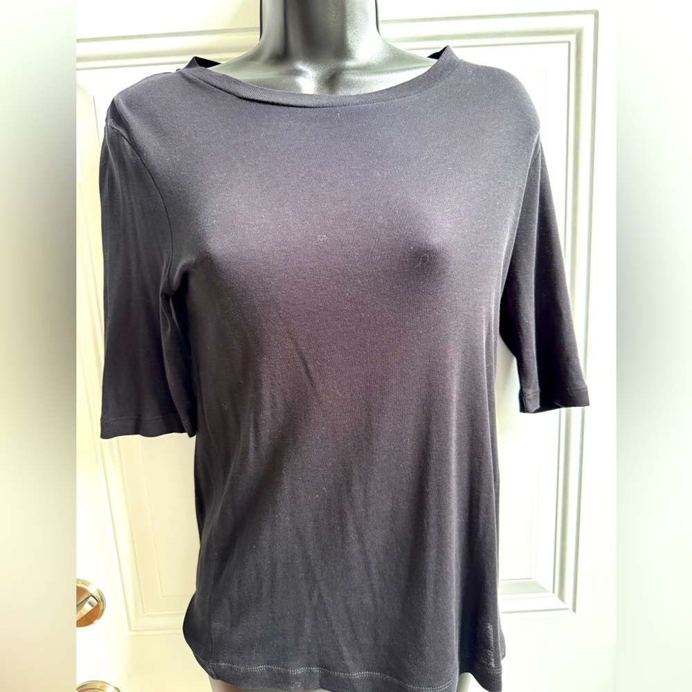 Vince Elbow Sleeve Black Women's Top